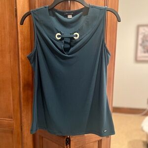 Tommy Hilfiger Forest green Sleeveless Top with Gold Accents